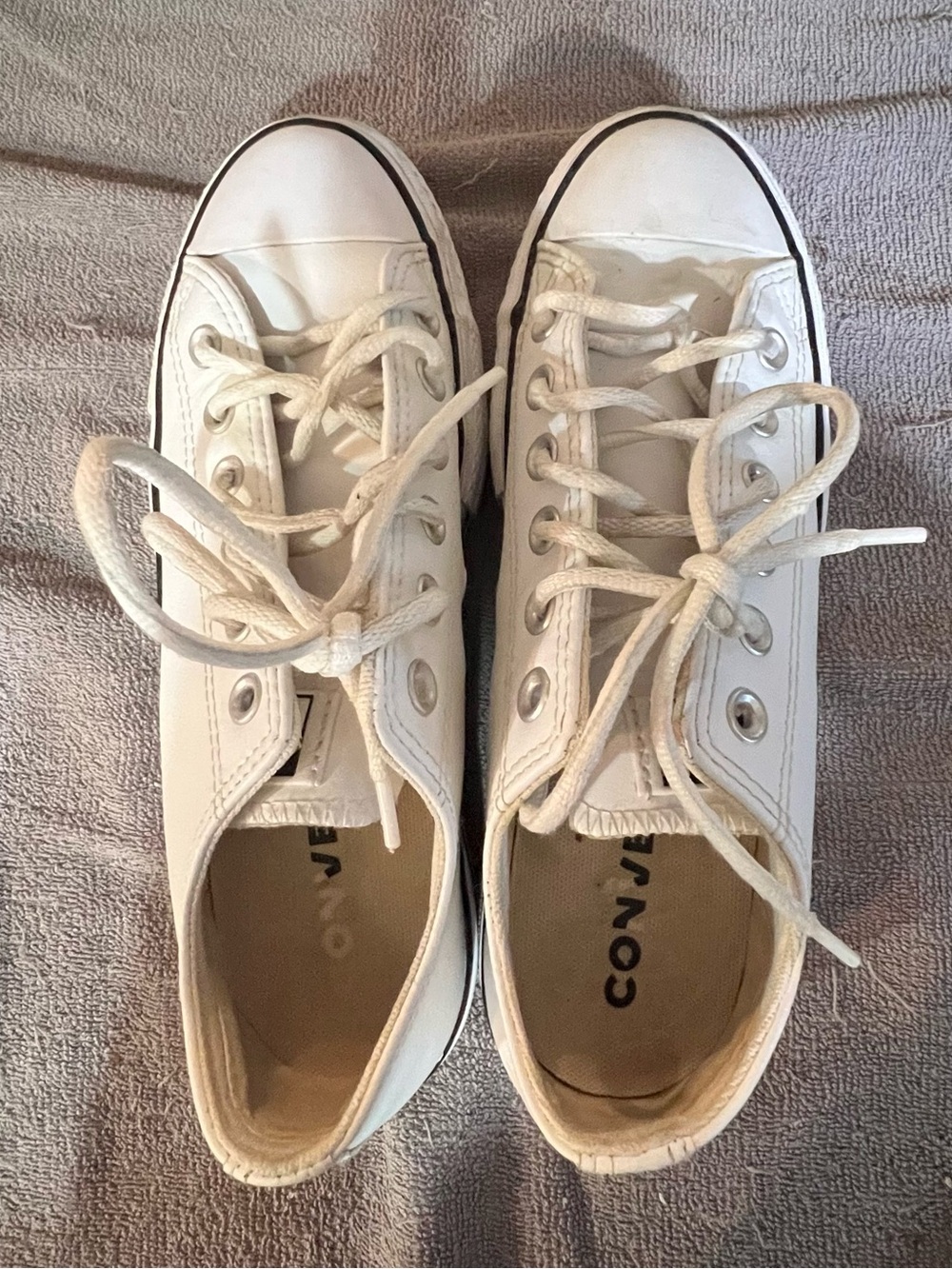 Converse White Low-Top Canvas Sneakers